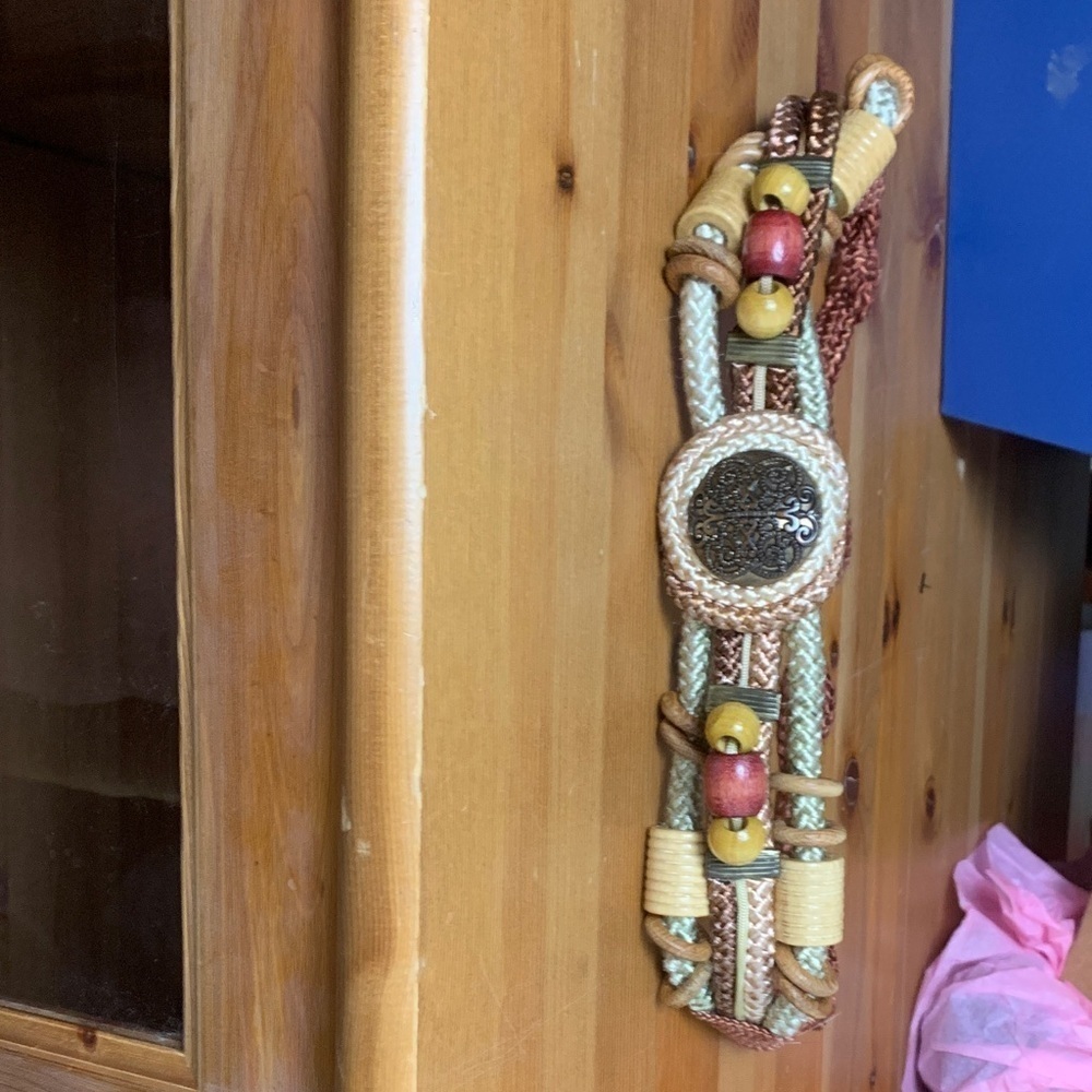 Handmade Unique Waist-belt Boho Western, 29” Earth Tones